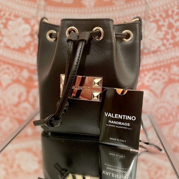 Small Vsling Grainy Calfskin Handbag for Woman in Black  Valentino Purse